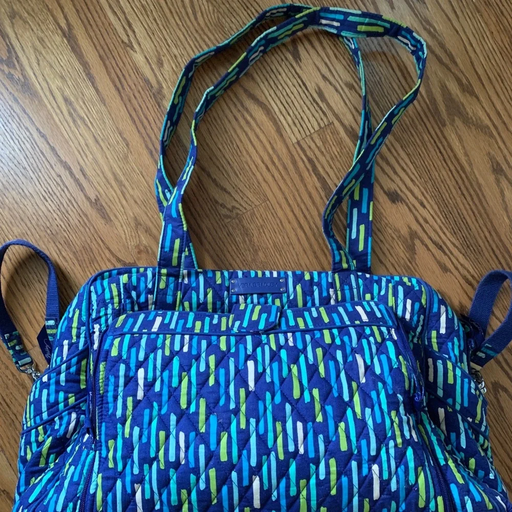 Vera Bradley Blue Diaper Bag with diaper pad